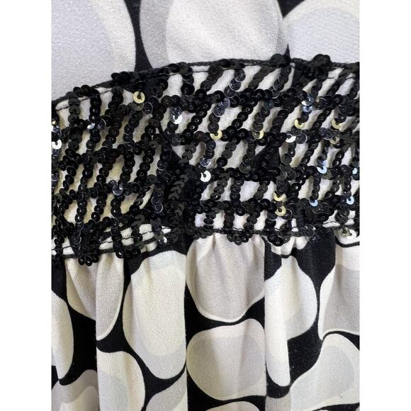 VTG Babydoll Top Womens Y2K 90s Tie Back Short Sleeve Embellished Size L - Picture 4 of 11